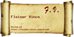 Fleiser Vince névjegykártya